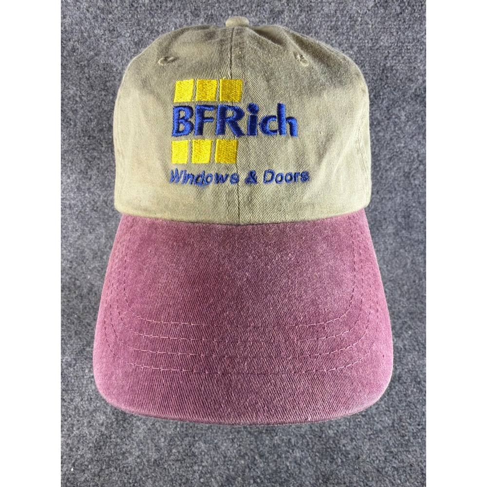 Port and Company BFRich Windows and Doors Hat Tan Burgundy Two Tone Dad Cap